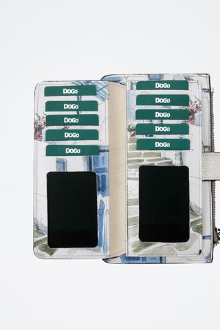 Portefeuille en cuir vegan Clarisse  - Multicolore