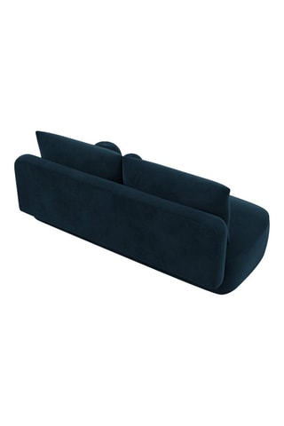 Canapé droit convertible Baldo - Bleu foncé - 2 places - Tissu velours