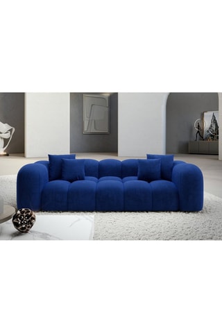 Canapé Nuvola - Bleu foncé - 3 places - Tissu toucher velours