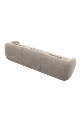 Canapé droit Maitano - Beige foncé - 3 places - Tissu velours