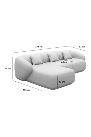 Canapé d'angle gauche Maitano - Crème - 5 places - Tissu toucher velours