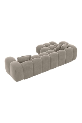 Canapé d'angle gauche Form Nuvola - Beige foncé - 5 places - Tissu toucher velours