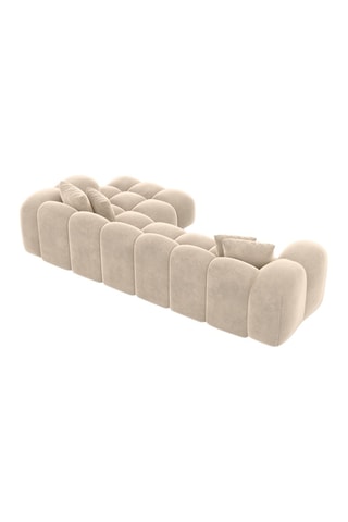 Canapé d'angle droit Form Nuvola - Crème - 5 places - Tissu toucher velours