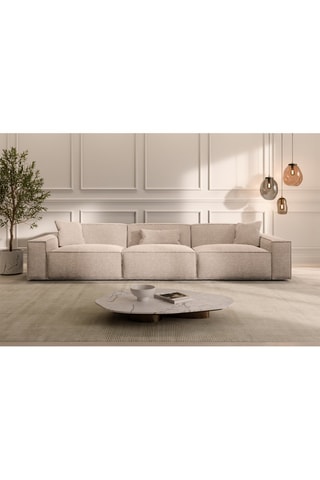 Canapé Lionel - Beige - 4 places - Tissu structuré