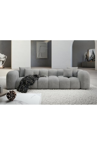 Canapé Nuvola - Gris clair - 4 places - Tissu toucher velours