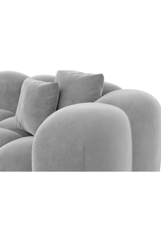 Canapé d'angle droit Nuvola - Gris clair - 5 places - Tissu toucher velours