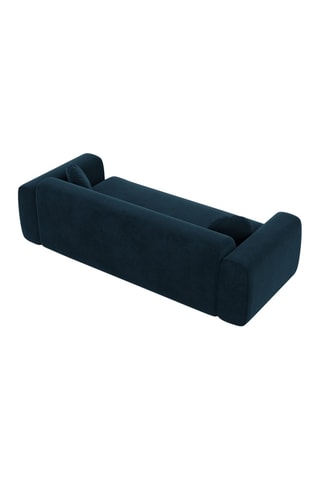 Canapé droit Moloko - Bleu foncé - 3 places - Tissu velours