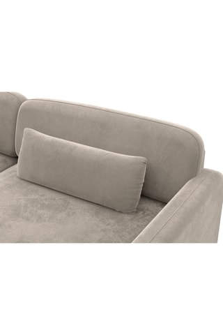 Canapé d'angle droit Migala - Beige foncé - 5 places - Tissu toucher velours