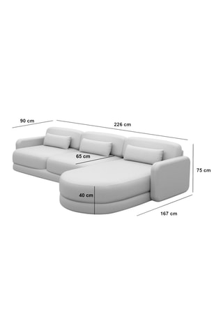 Canapé d'angle droit Migala - Beige foncé - 5 places - Tissu toucher velours