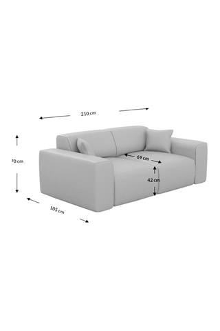 Canapé droit Lenova - Crème - 3 places - Tissu velours