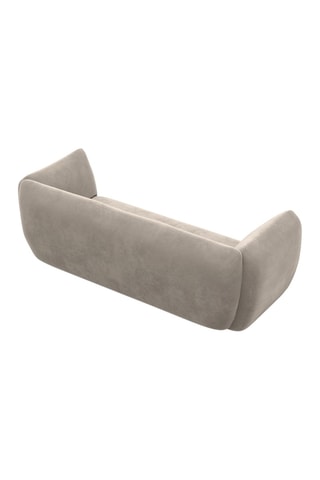 Canapé droit Leroy - Beige foncé - 3 places - Tissu velours