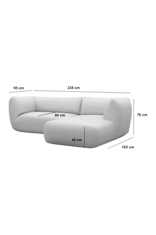 Canapé d'angle droit Leroy - Beige foncé - 5 places - Tissu toucher velours