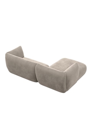 Canapé d'angle gauche Leroy - Beige foncé - 5 places - Tissu toucher velours