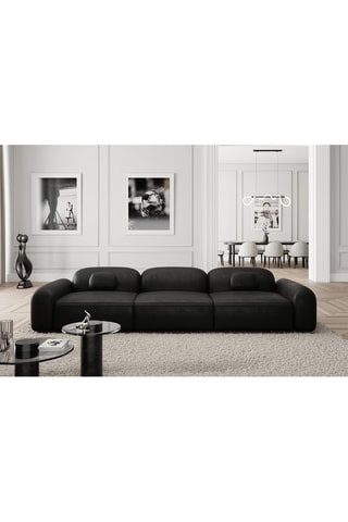 Canapé Labucca - Noir - 3 places - En cuir