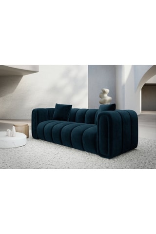 Canapé Luma - Bleu pétrole - 2 places - Tissu velours
