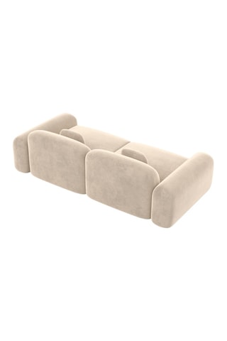 Canapé droit Labucca - Crème - 3 places - Tissu velours