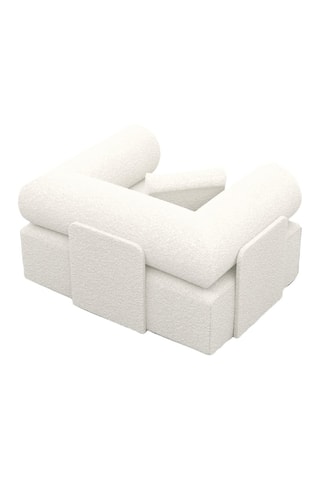 Fauteuil Ragusa - Blanc - En tissu bouclette