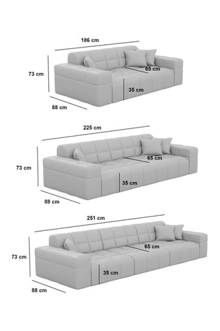 Canapé Cardano - Beige chiné - 2 places - Tissu structurel