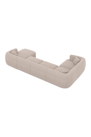 Canapé d'angle gauche panoramique Ozura - Beige - 7 places - Tissu structurel