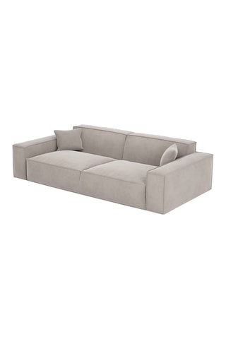 Canapé Lionel - Blanc - 3 places - En tissu bouclé