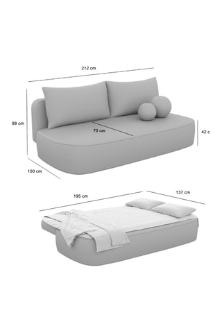 Canapé droit convertible Baldo Gris clair