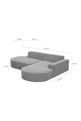 Canapé d'angle droit Form Victoria Crème
