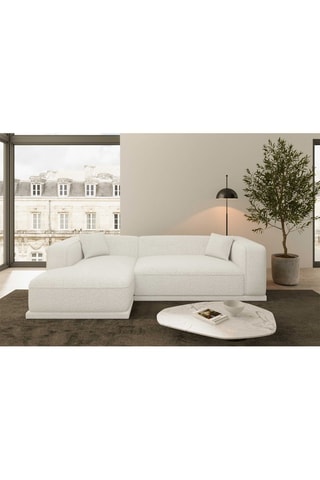Canapé d'angle gauche Duno Blanc