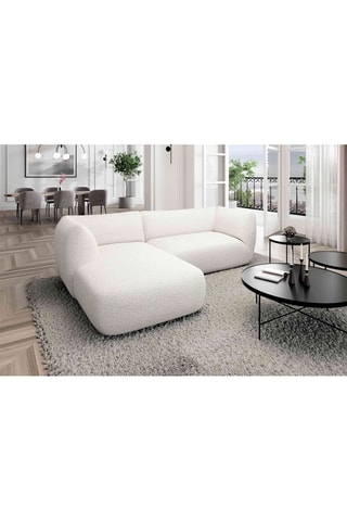 Canapé d'angle gauche Leroy Blanc