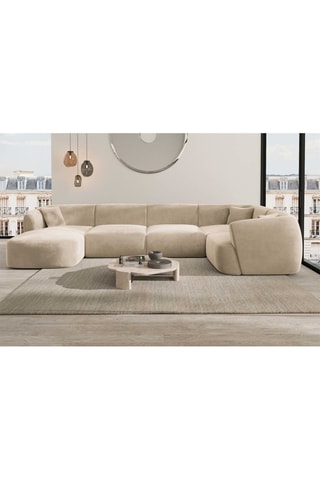 Canapé d'angle droit panoramique Ozura Crème