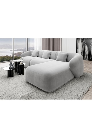 Canapé d'angle droit Maitano Gris clair