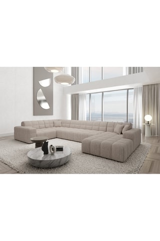 Canapé d'angle gauche panoramique Cardano Beige