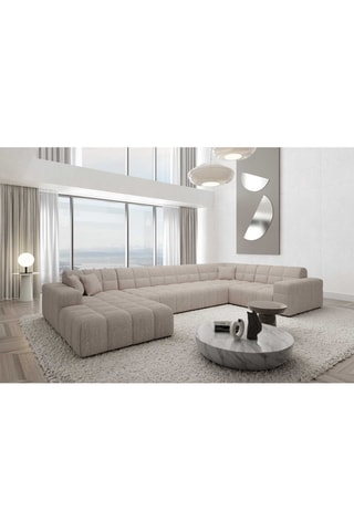 Canapé d'angle droit panoramique Cardano Beige