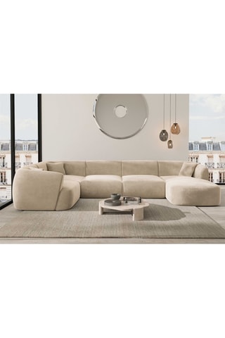 Canapé d'angle gauche panoramique Ozura Crème
