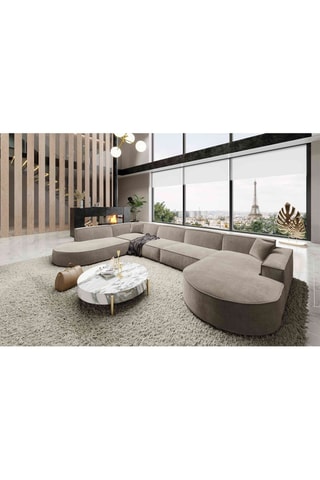 Canapé d'angle gauche panoramique Victoria Beige foncé