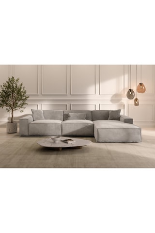 Canapé d'angle droit Lionel - Gris clair