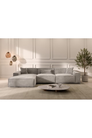Canapé d'angle gauche Lionel - Gris clair