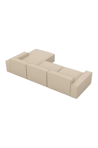 Canapé d’angle droit Lionel - Beige - 5 places - En cuir