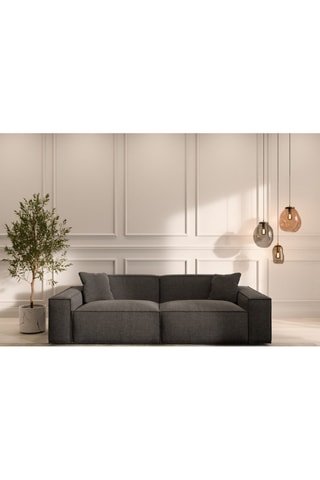 Canapé Lionel - Anthracite chiné - 2 places - En tissu structurel