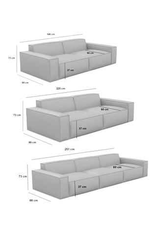 Canapé Lionel - Anthracite chiné - 2 places - En tissu structurel