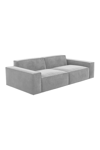 Canapé Lionel - Gris clair - 2 places - En tissu velours