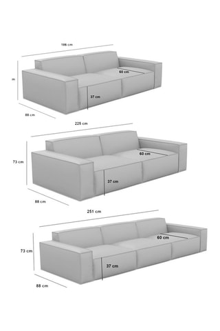 Canapé Lionel - Gris clair - 2 places - En tissu velours