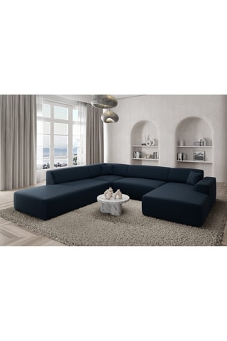 Canapé d'angle gauche panoramique Lenova Bleu atlantique