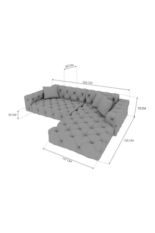 Canapé d'angle droit Venus Beige foncé