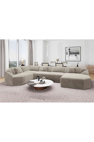 Canapé d'angle gauche panoramique Laguna Beige foncé