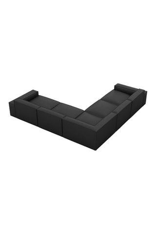 Canapé d’angle Lionel - Noir - 6 places - En cuir