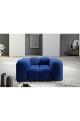 Fauteuil Nuvola - Bleu foncé - Tissu toucher velours