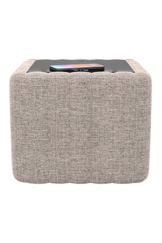Table d’appoint carrée avec chargeur sans fil et port USB intégrés Rokano - Beige