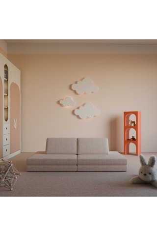 Canapé modulable Simea - Beige - 4 places - En polyester