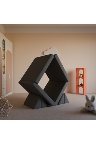 Canapé modulable Simea - Anthracite - 4 places - En polyester