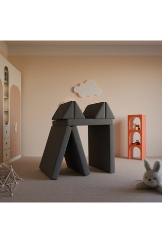 Canapé modulable Simea - Anthracite - 4 places - En polyester